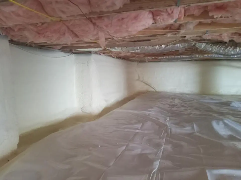 Crawl space encapsulation with closed-cell spray foam for Roof Maintenance in Newton